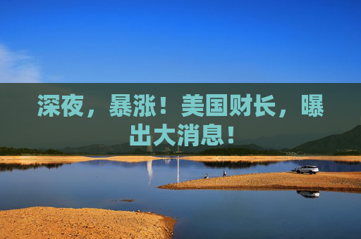 深夜，暴涨！美国财长，曝出大消息！  第1张