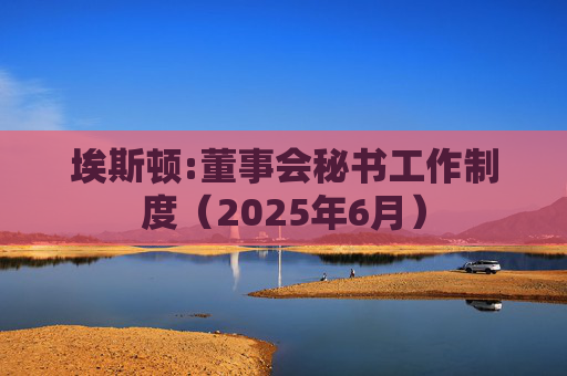 埃斯顿:董事会秘书工作制度（2025年6月）