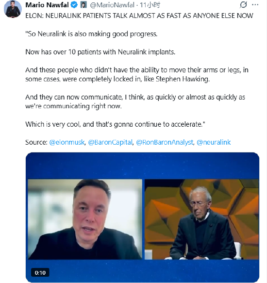 马斯克称Neuralink植入者的交流速度几乎和正常人一样快  第1张